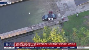 Search for driver after car ends up in lake