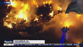 Massive fire under control after ripping through Burlington County building