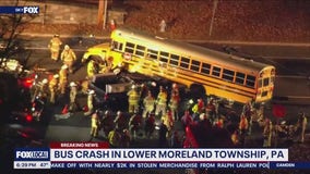 School bus versus vehicle shut down road in Montgomery County