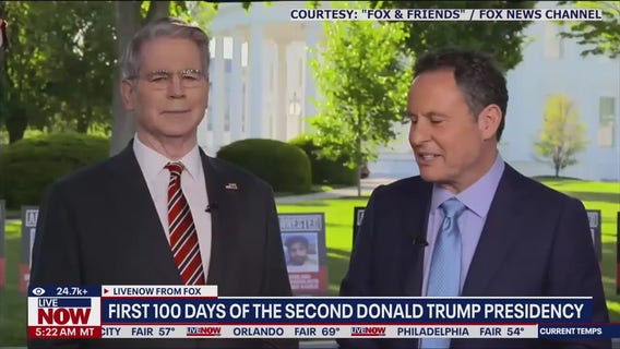 US treasury sec. marks Pres. Trump's first 100 days