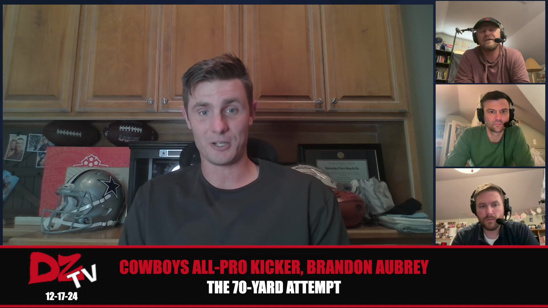 Brandon Aubrey on his 70-yard attempt| DZTV