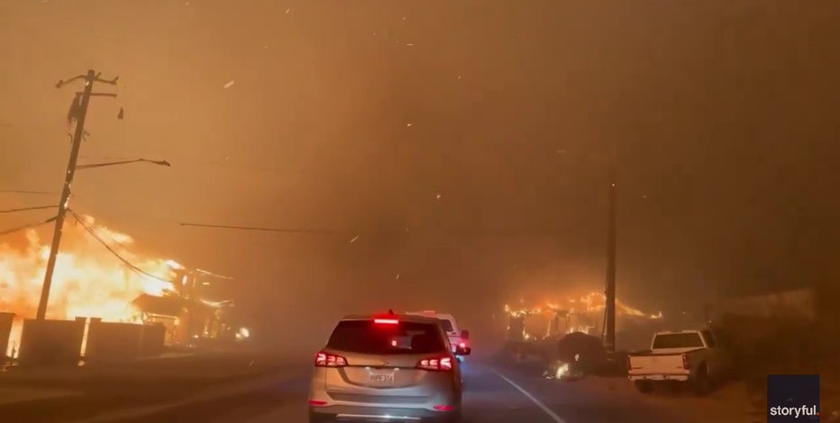 Watch: Palisades Fire creates apocalyptic scene along L.A. highway