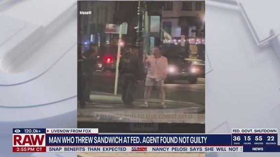 Man who threw sandwich at fed. agent found not guilty