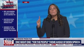 Rep. Alexandria Ocasio-Cortez speaks at the DNC