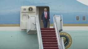 RAW VIDEO: Trump arrives from NATO in Air Force One