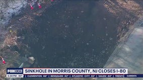 Giant sinkhole closes busy North Jersey highway