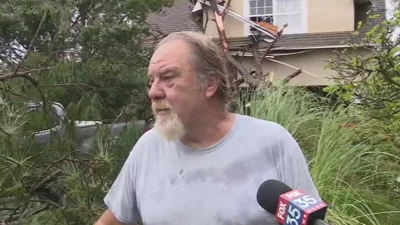 Lake Mary tornado: Trees hit man's home