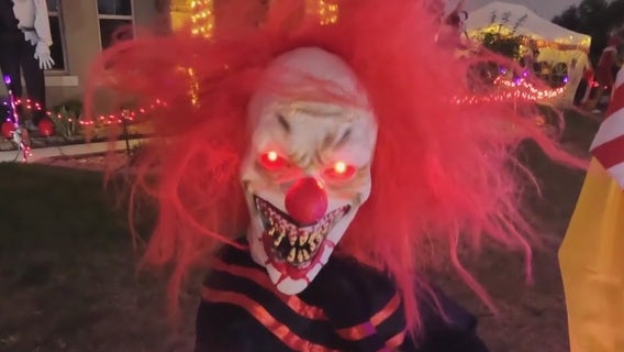 Clown-filled Halloween display in Lakewood Ranch