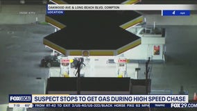 Suspect in high speed chase stops to get gas