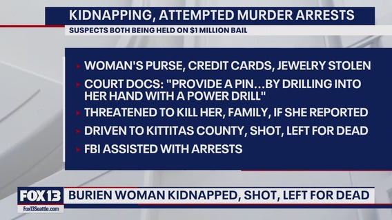 Two suspects arrested in Burien, WA kidnapping and attempted murder