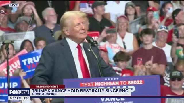 Watch: Trump speaks at Grand Rapids campaign stop, 1st since assassination attempt