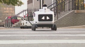 Food delivery robots in downtown Austin