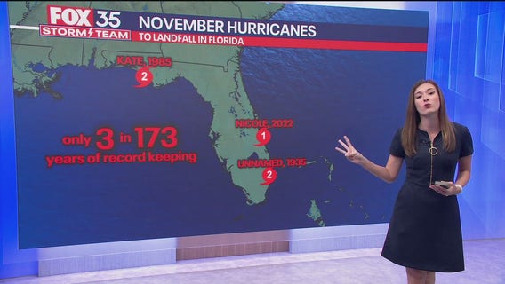 How many hurricanes have hit Florida in November