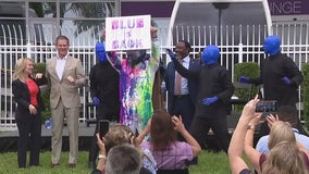 Blue is Back: The city of Orlando celebrates the return of the Blue Man Group