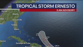 Tropical Storm Ernesto track