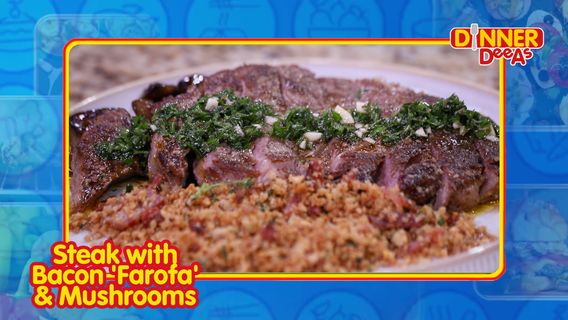 Steak with Bacon Farofa & Mushrooms | Dinner DeeAs