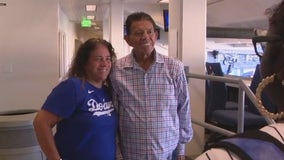 Fernando Valenzuela steps away from booth