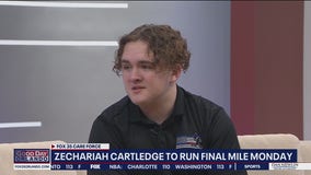 Zechariah Cartledge to run final mile Monday