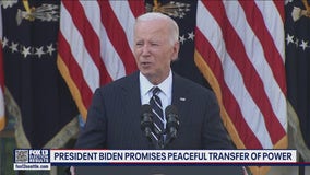 President Biden promises peaceful transfer of power