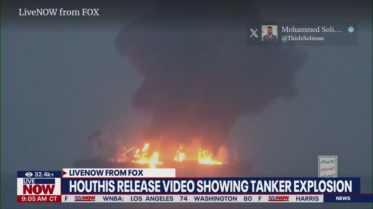 Houthis release video of tanker explosion