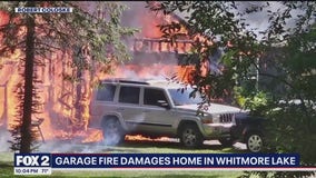 None injured in Whitmore Lake garage fire