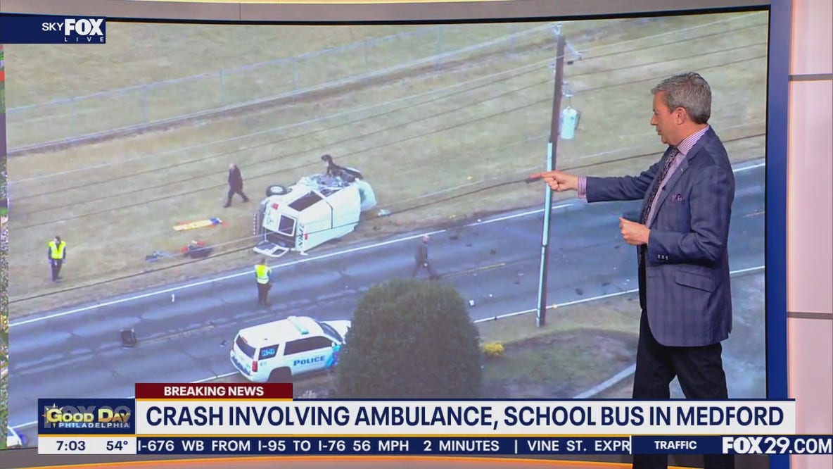 School bus, ambulance involved in crash in Medford,