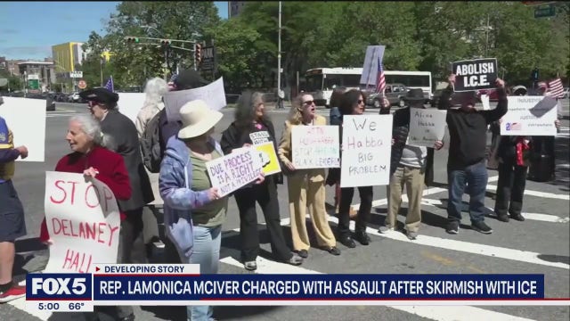 Rep. LaMonica McIver charged with assault after Newark mayor’s arrest outside ICE facility