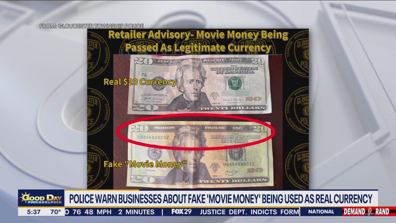 'Movie money' being used as real currency in Camden County: police