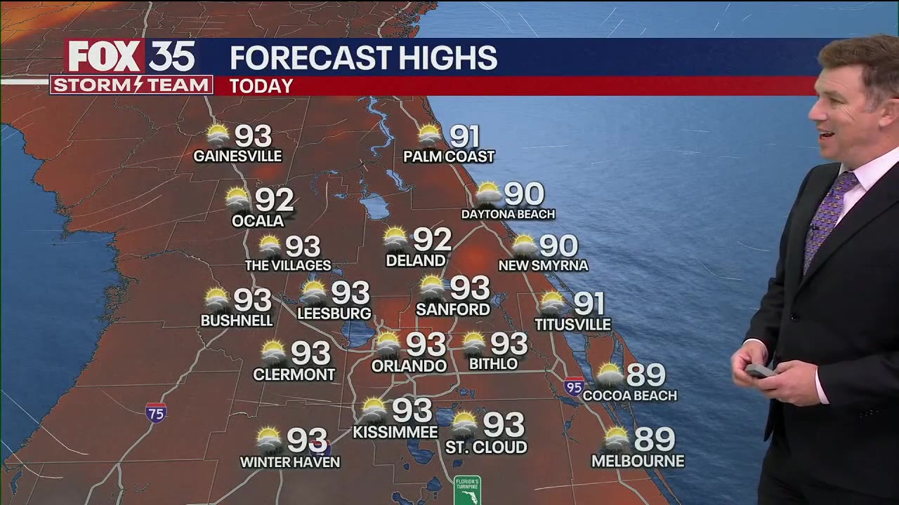 Orlando weather: Above-average temperatures with scattered afternoon showers and storms possible