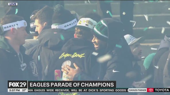 See the fireworks at the Eagles Super Bowl Parade