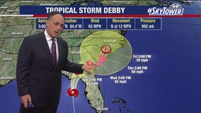 Tropical Storm Debby dousing Tampa Bay