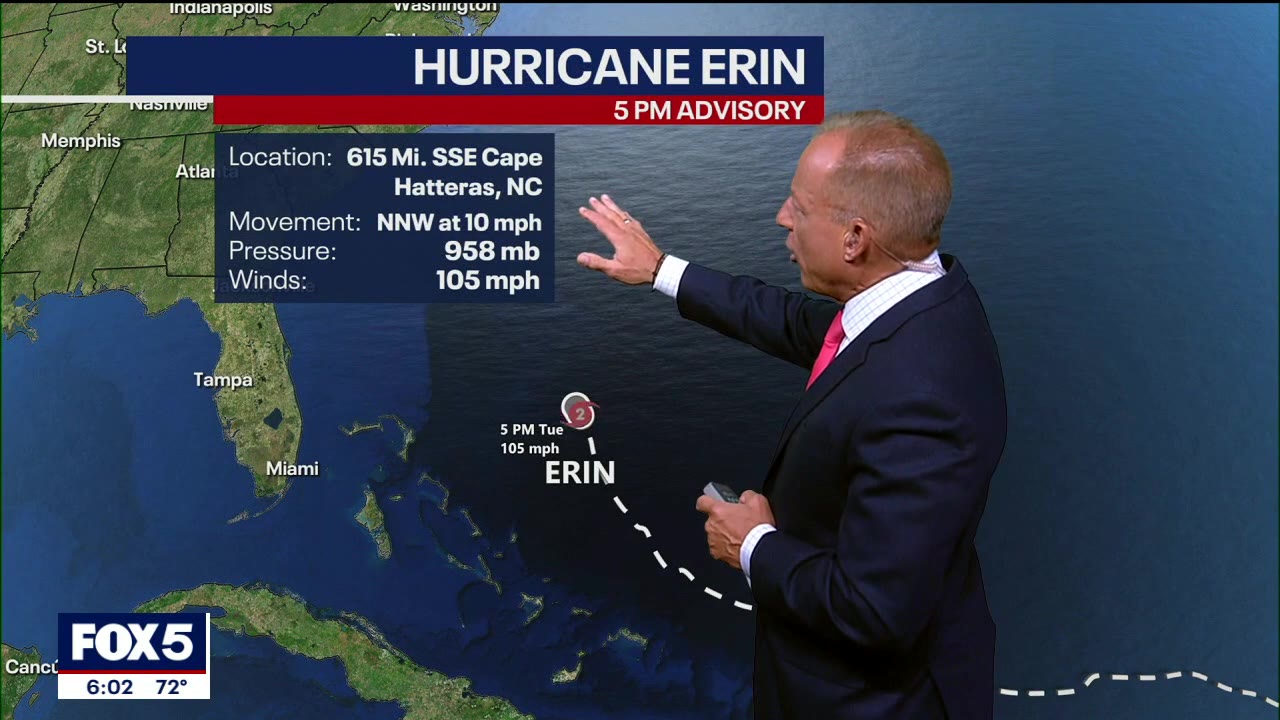 Here's the latest on Hurricane Erin