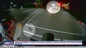 Close call caught on camera: Street racer nearly hits pedestrian in Bellevue