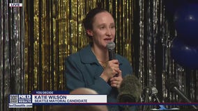 Katie Wilson speaks after first round of election results