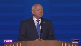 Tim Walz takes the stage at the Democratic National Convention