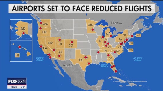 Airports affected by the government shutdown