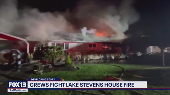 Crews fight large Lake Stevens house fire