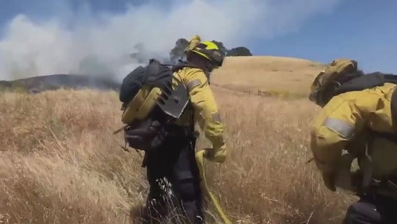 Brush fire burning near I-80 in Vacaville