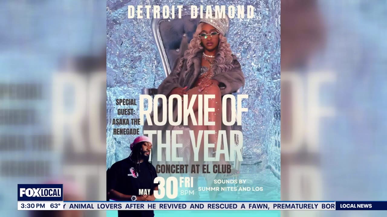 Detroit Diamond hosts "Rookie of the Year" concert on May 30th