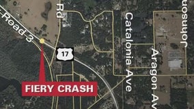 19-year-old killed, 22-year-old critically injured after fiery, early-morning crash in Volusia County: FHP