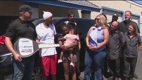 Single mother supporting her family receives car