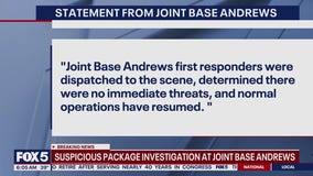 Multiple fall ill after package opened at Joint Base Andrews
