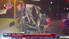10 hurt, including 9 kids, in Orlando crash involving 2 cars