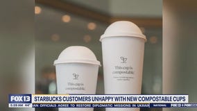 Starbucks customers unhappy with new compostable cups