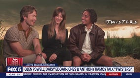 Glen Powell, Daisy Edgar-Jones & Anthony Ramos talk TWISTERS and more!