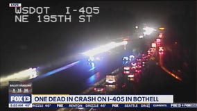 1 killed in crash on I-405 in Bothell, WA