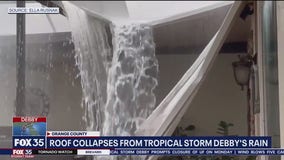 Woman's roof collapses as Debby pummels Florida