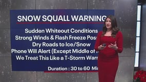 What is a snow squall warning?