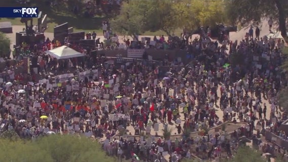 Phoenix May Day march: Workers, activists rally against Trump policies