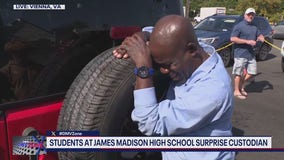 Students at Virginia high school surprise custodian with dream car